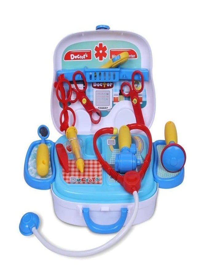 Toy Cloud مجموعة توي كلاود للطبيب الصغير، 15 قطعة، مع سماعة طبية وحقيبة/حقيبة سفر محمولة، مجموعة ألعاب تمثيلية، مجموعة لعب الطبيب للأطفال الصغار من الأولاد والبنات - Image 2